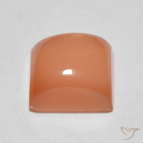 Pedra da Lua Laranja Melão Natural 2.06ct, Quadrado, Translúcido