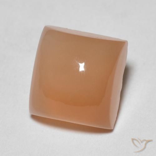 Pedra da Lua Laranja Melão Natural 2.13ct, Quadrado, Translúcido