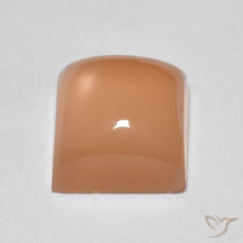 Pedra da Lua Laranja Melão Natural 2.13ct, Quadrado, Translúcido