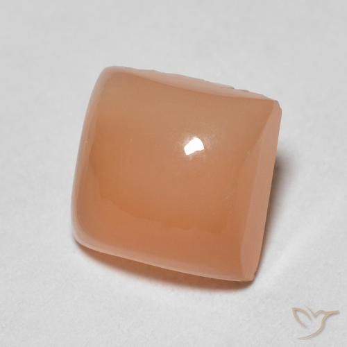 Pedra da Lua pêssego laranja Natural 1.78ct, Quadrado, Translúcido
