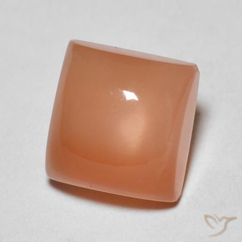 Pedra da Lua Laranja Melão Natural 2.17ct, Quadrado, Translúcido