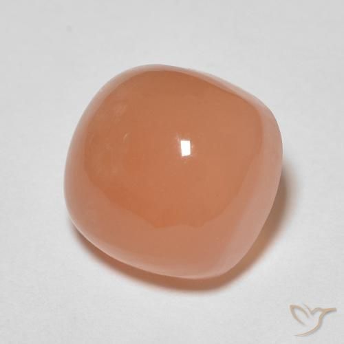 Pedra da Lua Laranja Melão Natural 2.90ct, Almofada, Translúcido
