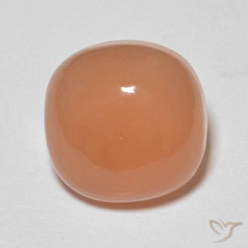 2.18ct Natural pêssego laranja Pedra da Lua, Almofada, Translúcido