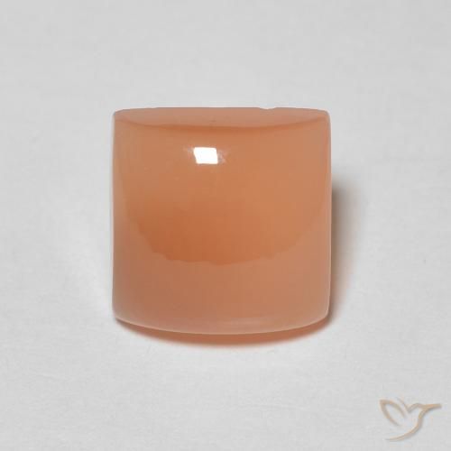 1.87ct Natural pêssego laranja Pedra da Lua, Quadrado, Translúcido