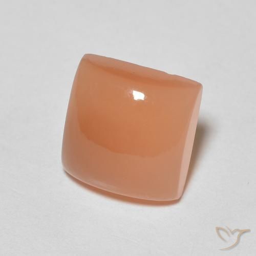 Pedra da Lua pêssego laranja Natural 1.87ct, Quadrado, Translúcido