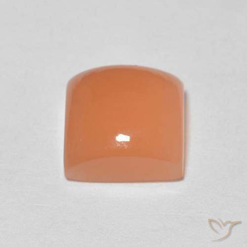 Pedra da Lua pêssego laranja Natural 1.87ct, Quadrado, Translúcido