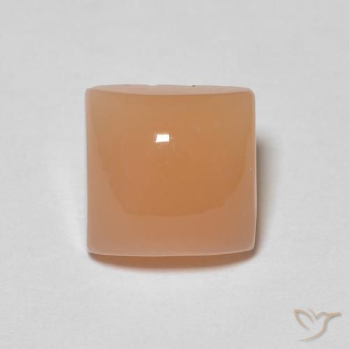 2.09ct Natural Laranja Melão Pedra da Lua, Quadrado, Translúcido