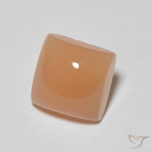 Pedra da Lua Laranja Melão Natural 2.09ct, Quadrado, Translúcido