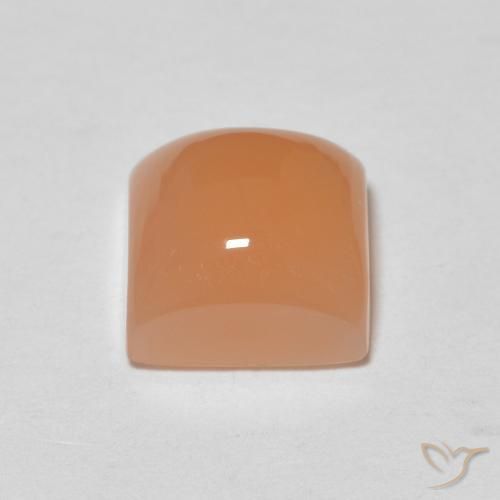 Pedra da Lua Laranja Melão Natural 2.09ct, Quadrado, Translúcido