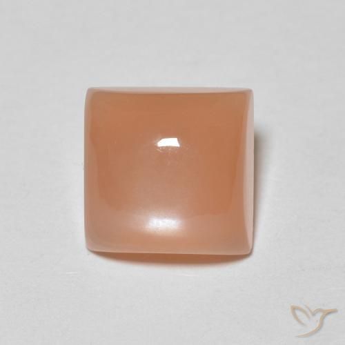1.98ct Natural Laranja Melão Pedra da Lua, Quadrado, Translúcido