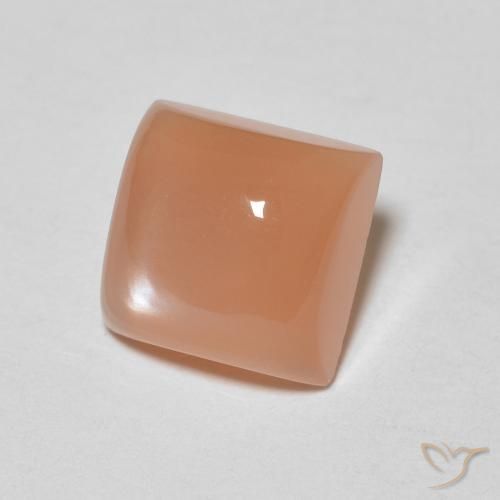 Pedra da Lua Laranja Melão Natural 1.98ct, Quadrado, Translúcido