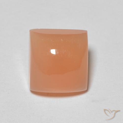 2.22ct Natural pêssego laranja Pedra da Lua, Quadrado, Translúcido