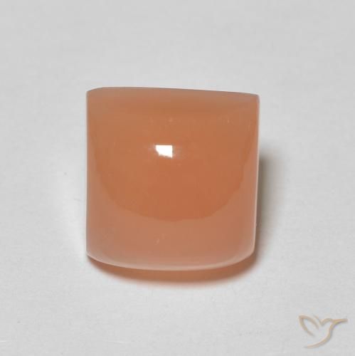 2.35ct Natural Laranja Avermelhado Claro Pedra da Lua, Quadrado, Translúcido
