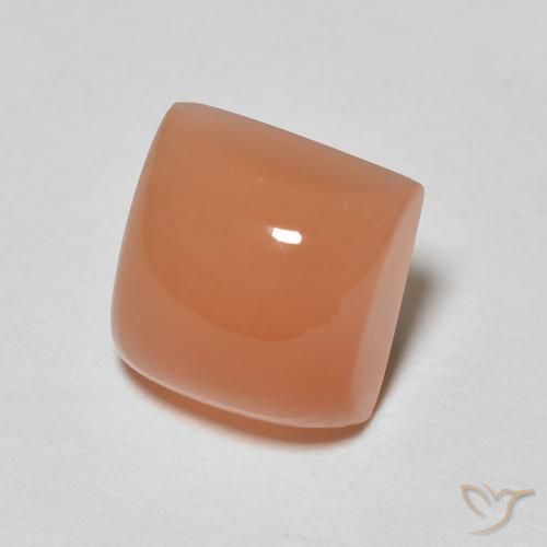 Pedra da Lua Laranja Avermelhado Claro Natural 2.35ct, Quadrado, Translúcido