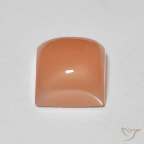 Pedra da Lua Laranja Avermelhado Claro Natural 2.35ct, Quadrado, Translúcido