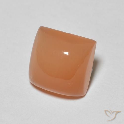 Pedra da Lua Laranja Melão Natural 2.11ct, Quadrado, Translúcido