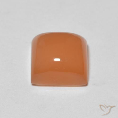 Pedra da Lua Laranja Melão Natural 2.11ct, Quadrado, Translúcido