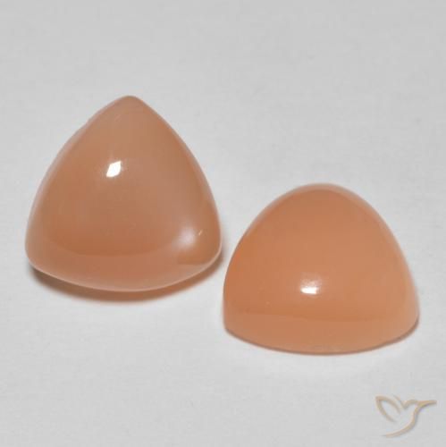 Pedras preciosas de Pedra da Lua Laranja Melão natural de 3.17 ct, Trilhão, Translúcido
