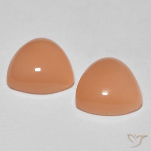 Pedras preciosas de Pedra da Lua Laranja Melão natural de 3.17 ct, Trilhão, Translúcido