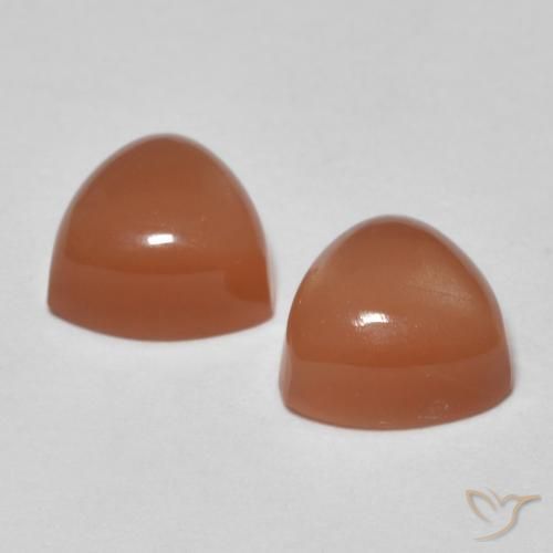 Pedras preciosas de Pedra da Lua laranja avermelhado natural de 2.04 ct, Trilhão, Translúcido