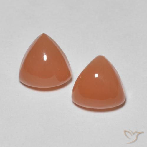 1.57ctw Natural laranja avermelhado Pedra da Lua, Trilhão, Translúcido