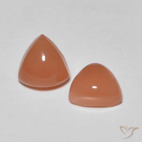 Pedras preciosas de Pedra da Lua laranja avermelhado natural de 1.57 ct, Trilhão, Translúcido