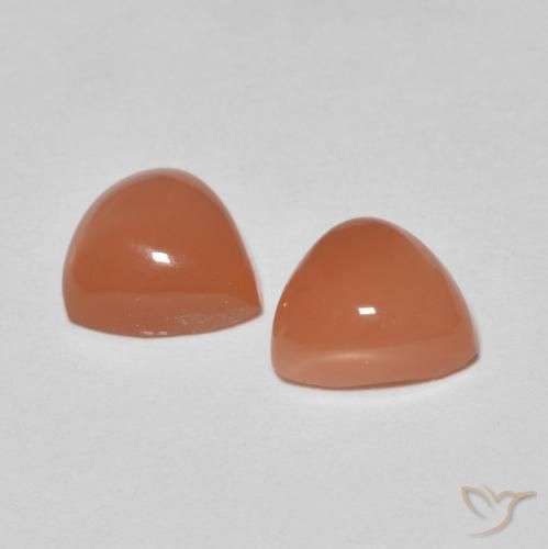 Pedras preciosas de Pedra da Lua laranja avermelhado natural de 1.57 ct, Trilhão, Translúcido
