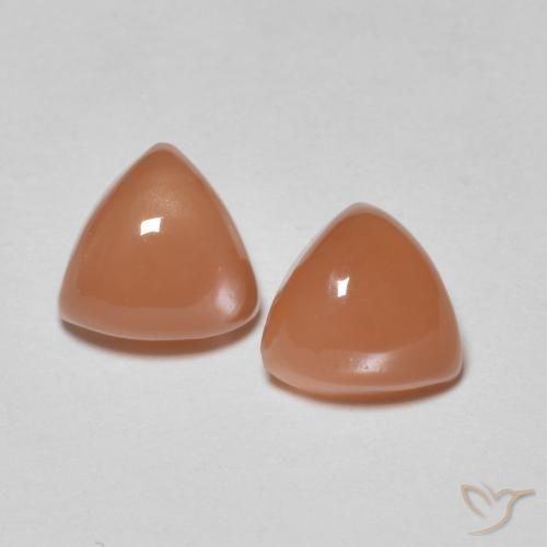 1.73ctw Natural Laranja Melão Pedra da Lua, Trilhão, Translúcido