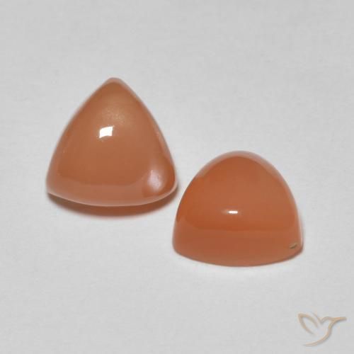 Pedras preciosas de Pedra da Lua Laranja Melão natural de 1.73 ct, Trilhão, Translúcido