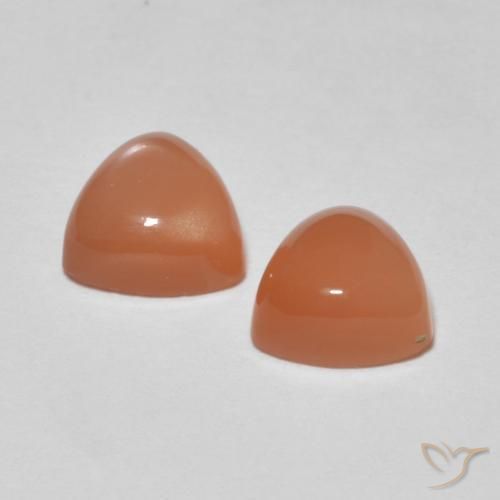 Pedras preciosas de Pedra da Lua Laranja Melão natural de 1.73 ct, Trilhão, Translúcido