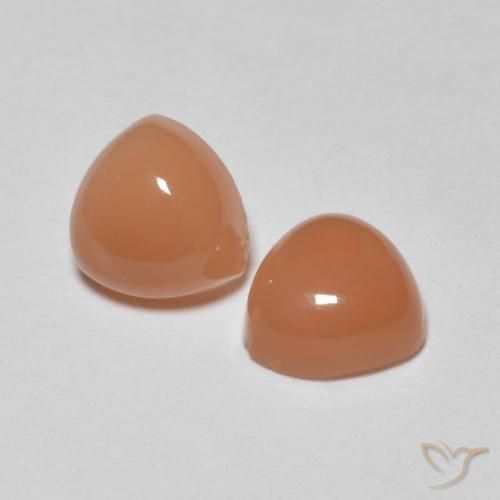 Pedras preciosas de Pedra da Lua Laranja claro natural de 1.76 ct, Trilhão, Translúcido
