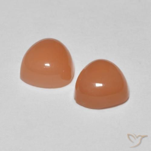 Pedras preciosas de Pedra da Lua Laranja claro natural de 1.76 ct, Trilhão, Translúcido