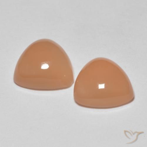 Pedras preciosas de Pedra da Lua Medium Light-Orange natural de 3.57 ct, Trilhão, Translúcido