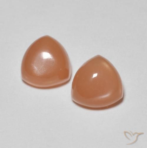 1.58ctw Natural Laranja Avermelhado Claro Pedra da Lua, Trilhão, Translúcido