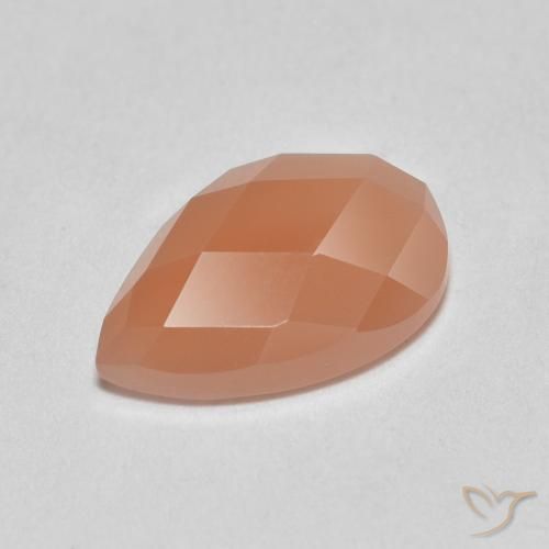 1.06ct Natural Laranja Melão Pedra da Lua, Formato de pêra, Translúcido