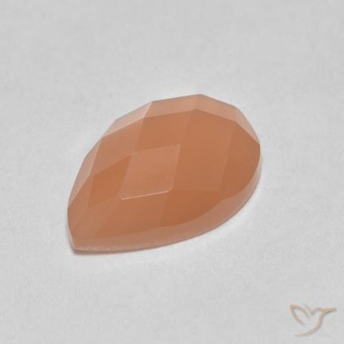 0.97ct Natural Laranja Melão Pedra da Lua, Formato de pêra, Translúcido