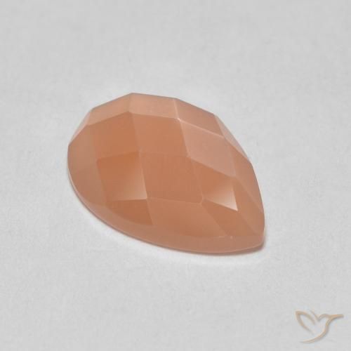 Pedra da Lua Laranja Melão Natural 0.97ct, Formato de pêra, Translúcido