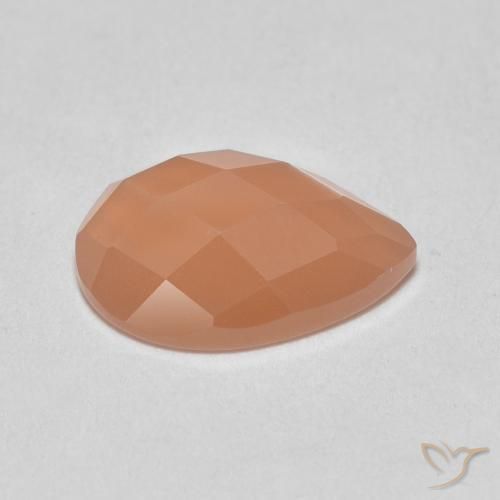 Pedra da Lua Laranja Melão Natural 0.97ct, Formato de pêra, Translúcido