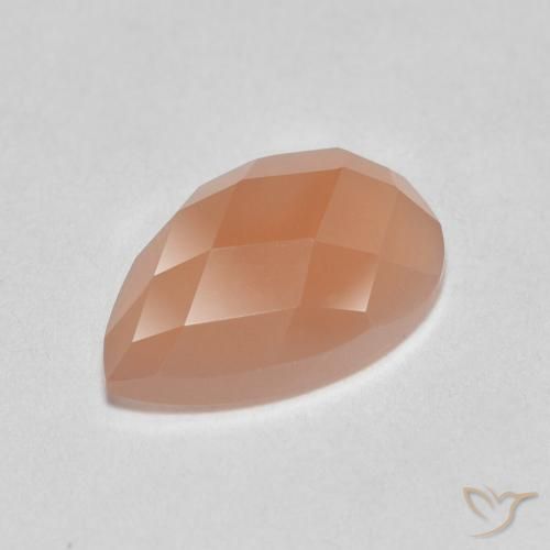 1.06ct Natural Laranja Médio Pedra da Lua, Formato de pêra, Translúcido