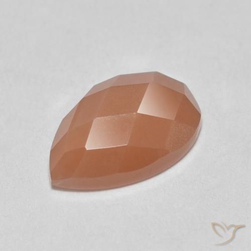 1.11ct Natural pêssego laranja Pedra da Lua, Formato de pêra, Translúcido