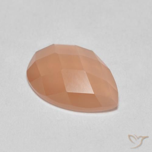 Pedra da Lua Laranja Melão Natural 0.94ct, Formato de pêra, Translúcido