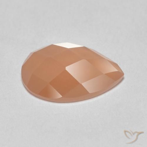 Pedra da Lua Laranja Melão Natural 0.94ct, Formato de pêra, Translúcido