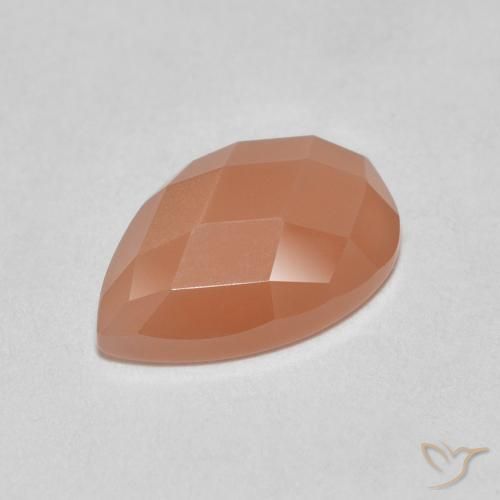 Pedra da Lua Laranja Melão Natural 1.06ct, Formato de pêra, Translúcido