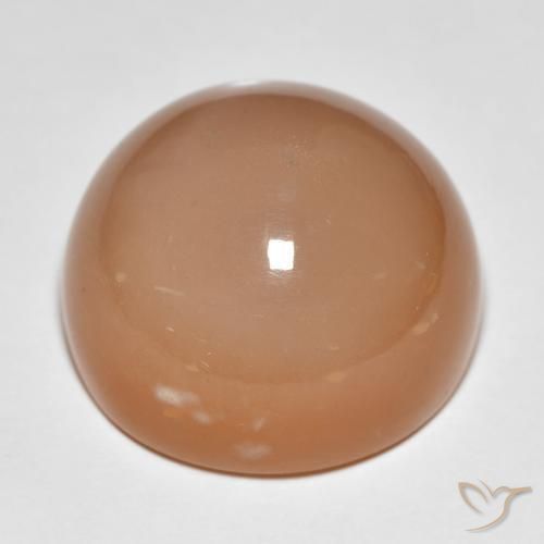 Pedra da Lua Laranja Melão Natural 31,92ct, Corte Redondo, Translúcido