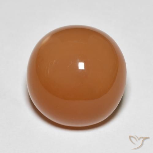 11.93ct Natural Laranja Médio Pedra da Lua, Redondo, Translúcido