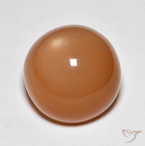 Pedra da Lua Laranja Médio Natural 11.93ct, Redondo, Translúcido