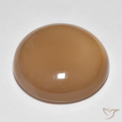 Pedra da Lua Laranja Melão Natural 18.95ct, Redondo, Translúcido