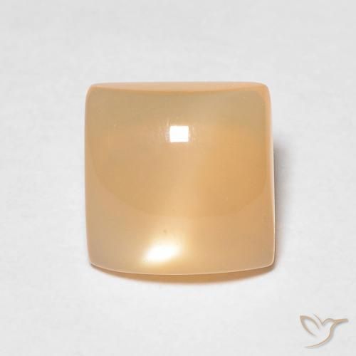 1.03ct Natural Laranja Melão Pedra da Lua, Quadrado, Translúcido