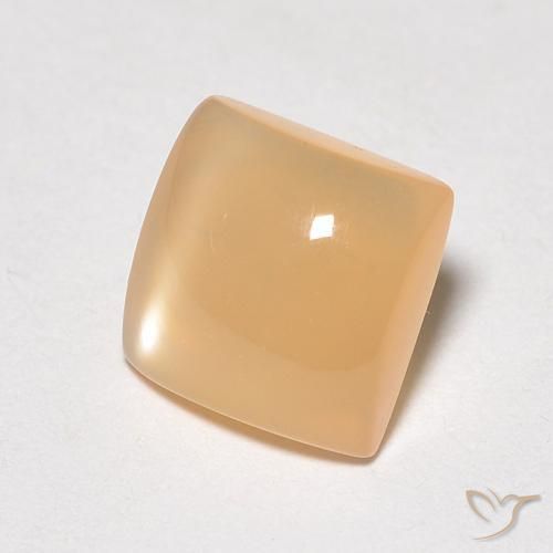 Pedra da Lua Laranja Melão Natural 1.03ct, Quadrado, Translúcido