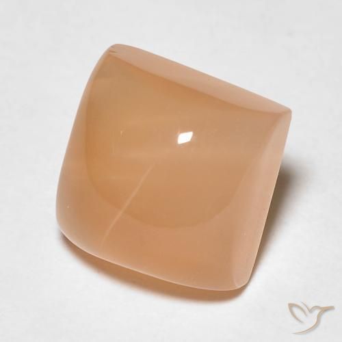 Pedra da Lua Laranja Melão Natural 2.56ct, Quadrado, Translúcido